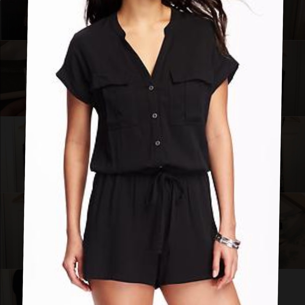 Old navy black button romper